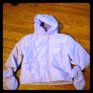 NWT kids winter jacket w fur hood & gloves size 3T
